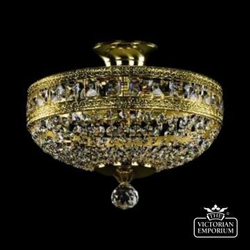 Tall Centrepiece Basket Chandelier With Lead Crystal Chains