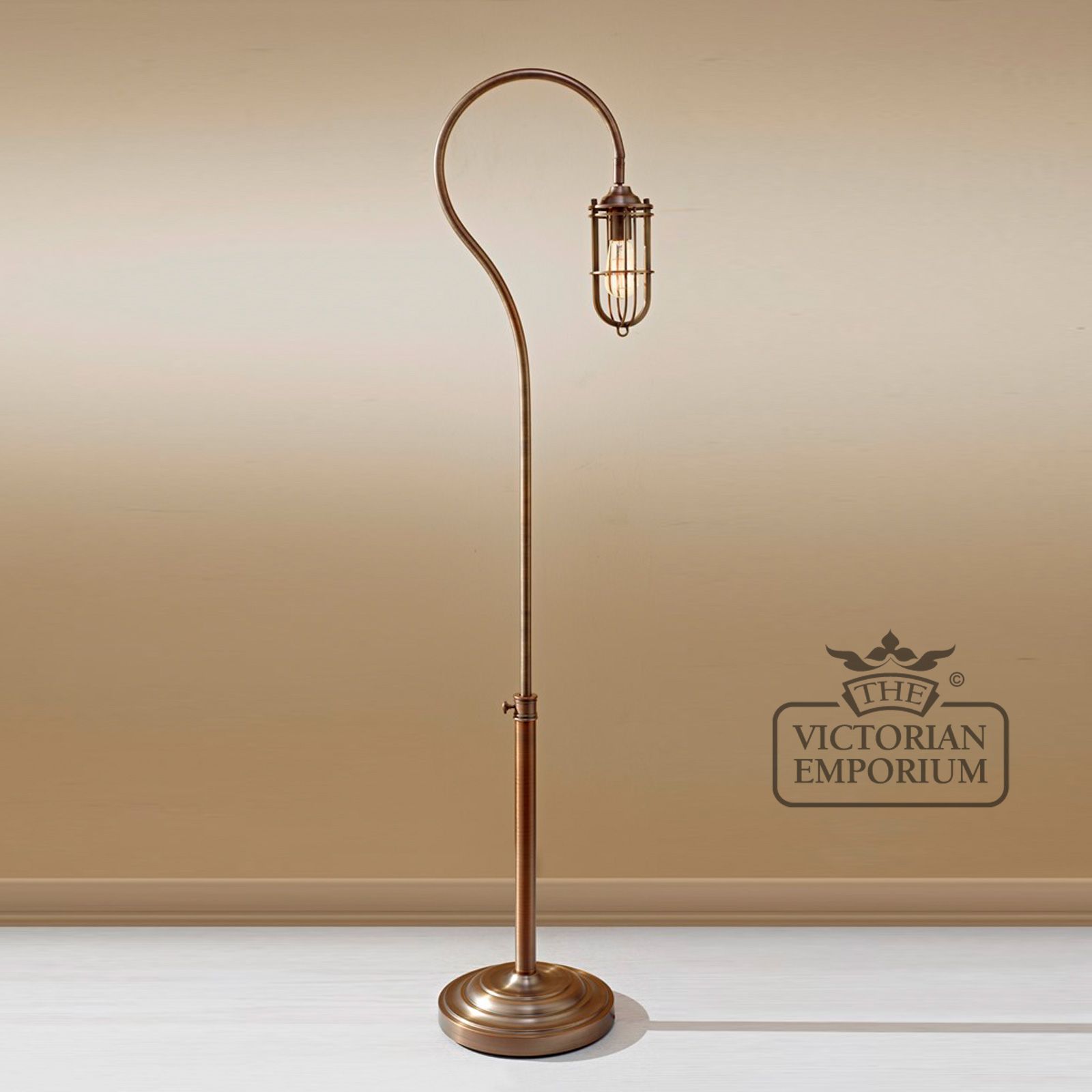 Floor Lamp in Dark Antique Brass