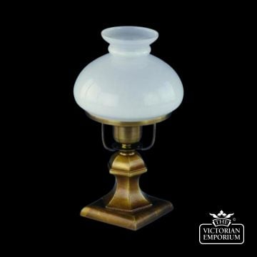 Ida Cast Iron Table Lamp With White Glass Shade